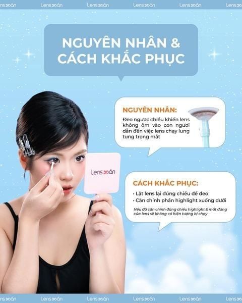 đeo lens bị lé do highlight bị xoay lên trên gây lác nhẹ thị giác