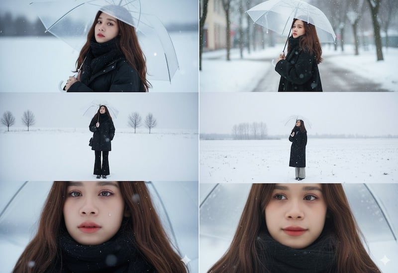 Ảnh buồn dưới tuyết – Tông điện ảnh, ánh sáng mờ