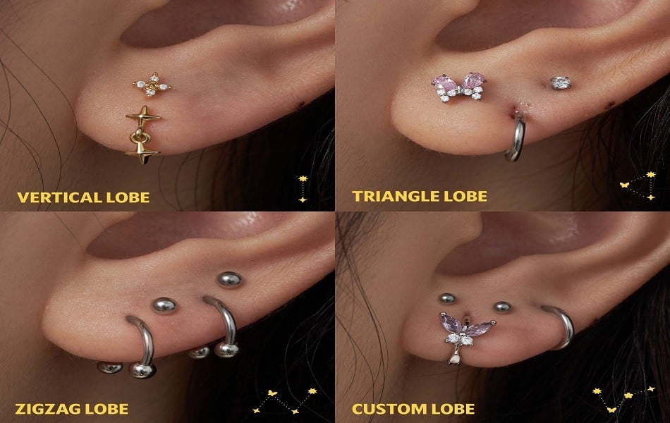 mức độ đau của các vị trí xỏ khuyên