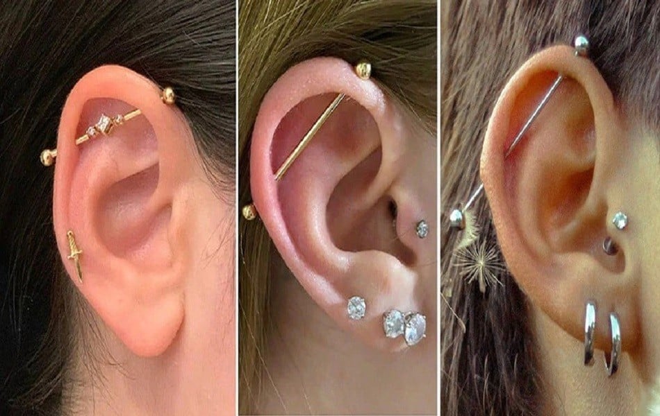 mức độ đau của các vị trí xỏ khuyên