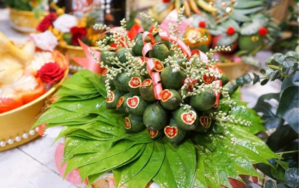 Mâm sính lễ trầu cau
