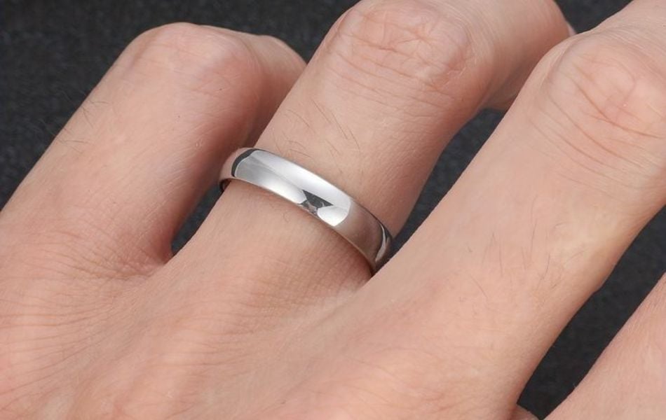 Nhẫn nam trơn bạch kim
