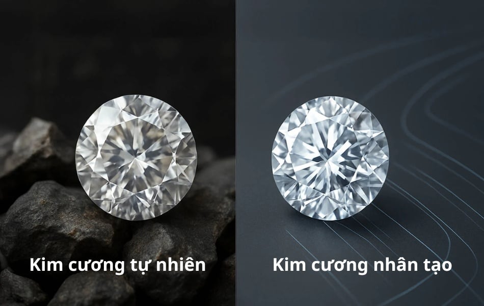 Kim cương tự nhiên và kim cương nhân tạo khác nhau ở nguồn gốc hình thành