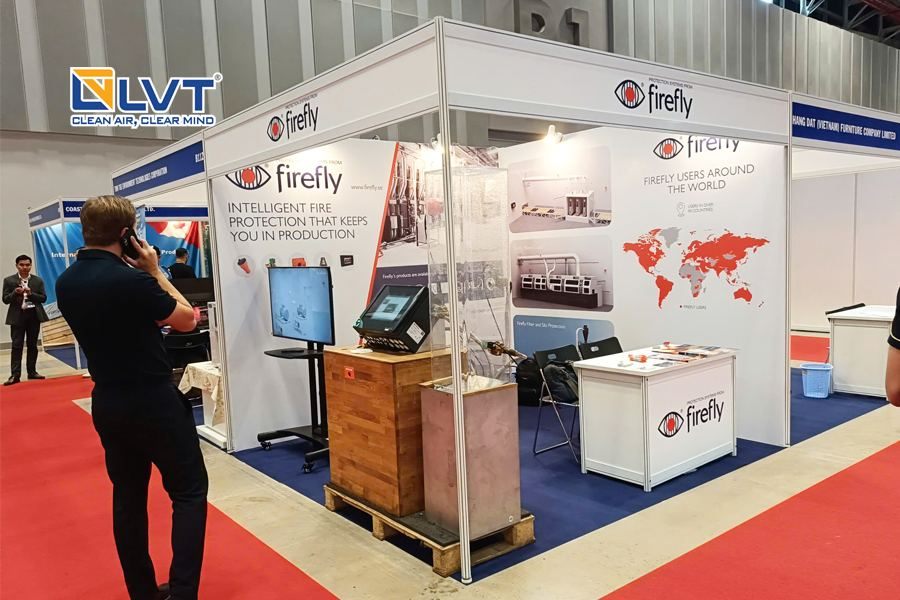 Thiết bị phát hiện và dập tắt tia lửa Firefly tại VietnamWood 2025