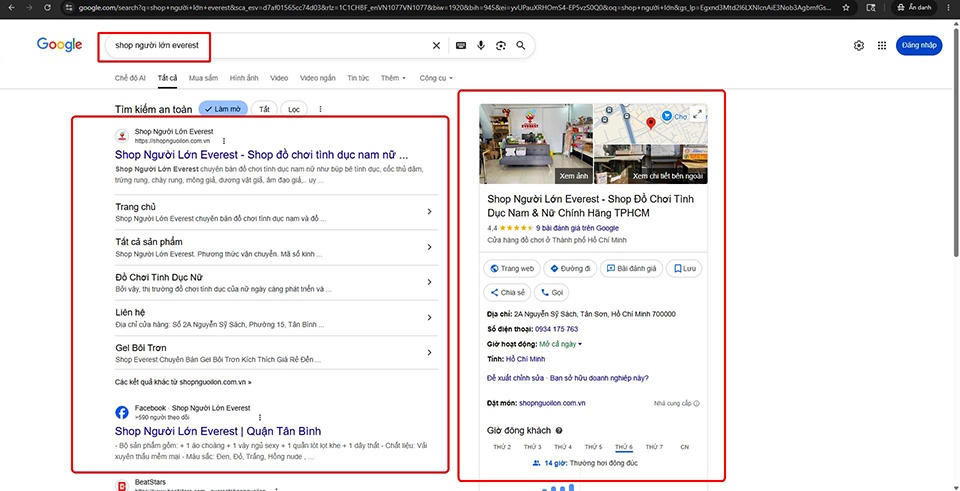 Bạn lên Google tìm là ra Shop Everest một cách dễ dàng 1