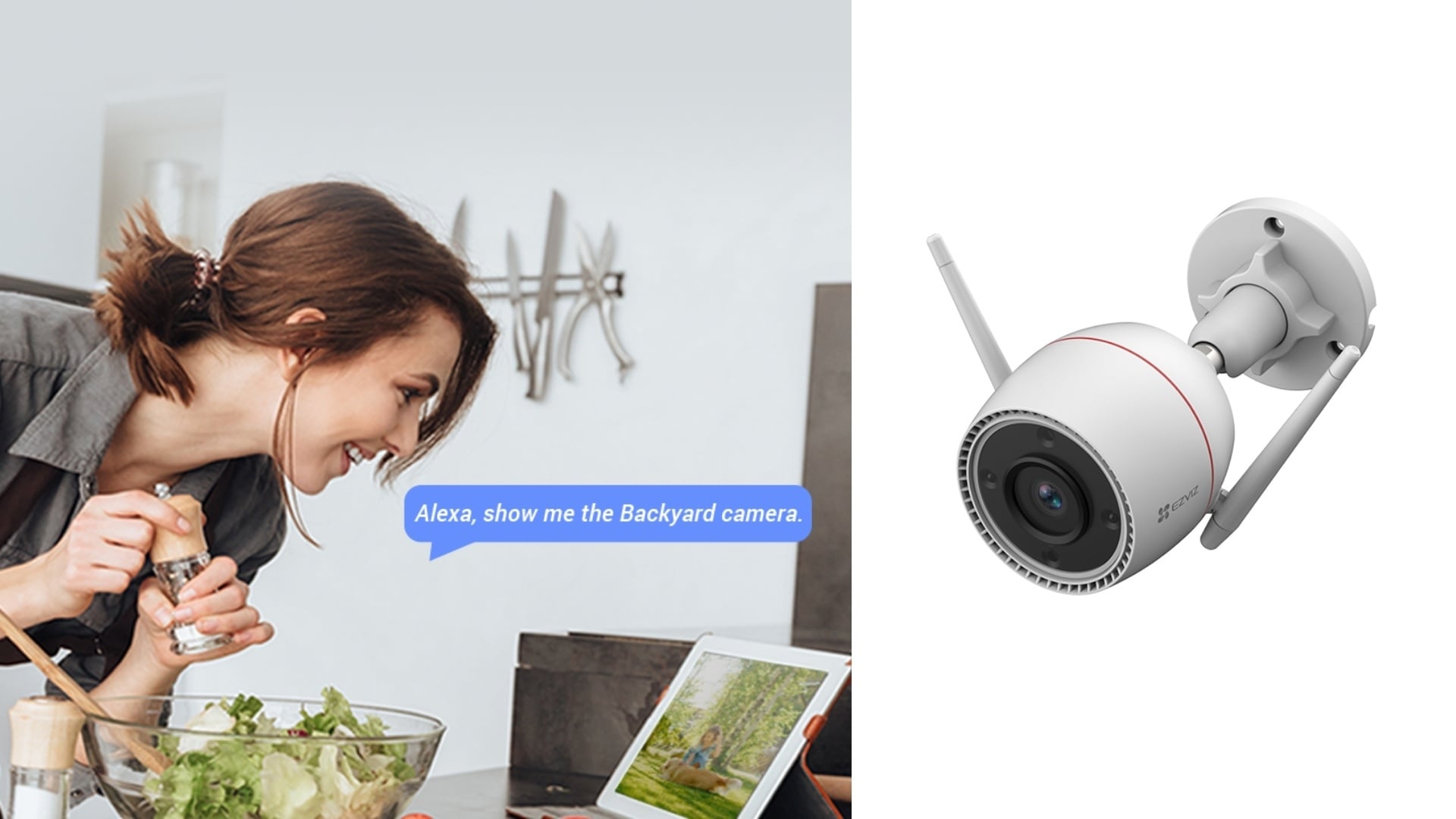 Camera AI WiFi Ngoài Trời 3MP EZVIZ H3c 2K - điều khiển bằng giọng nói