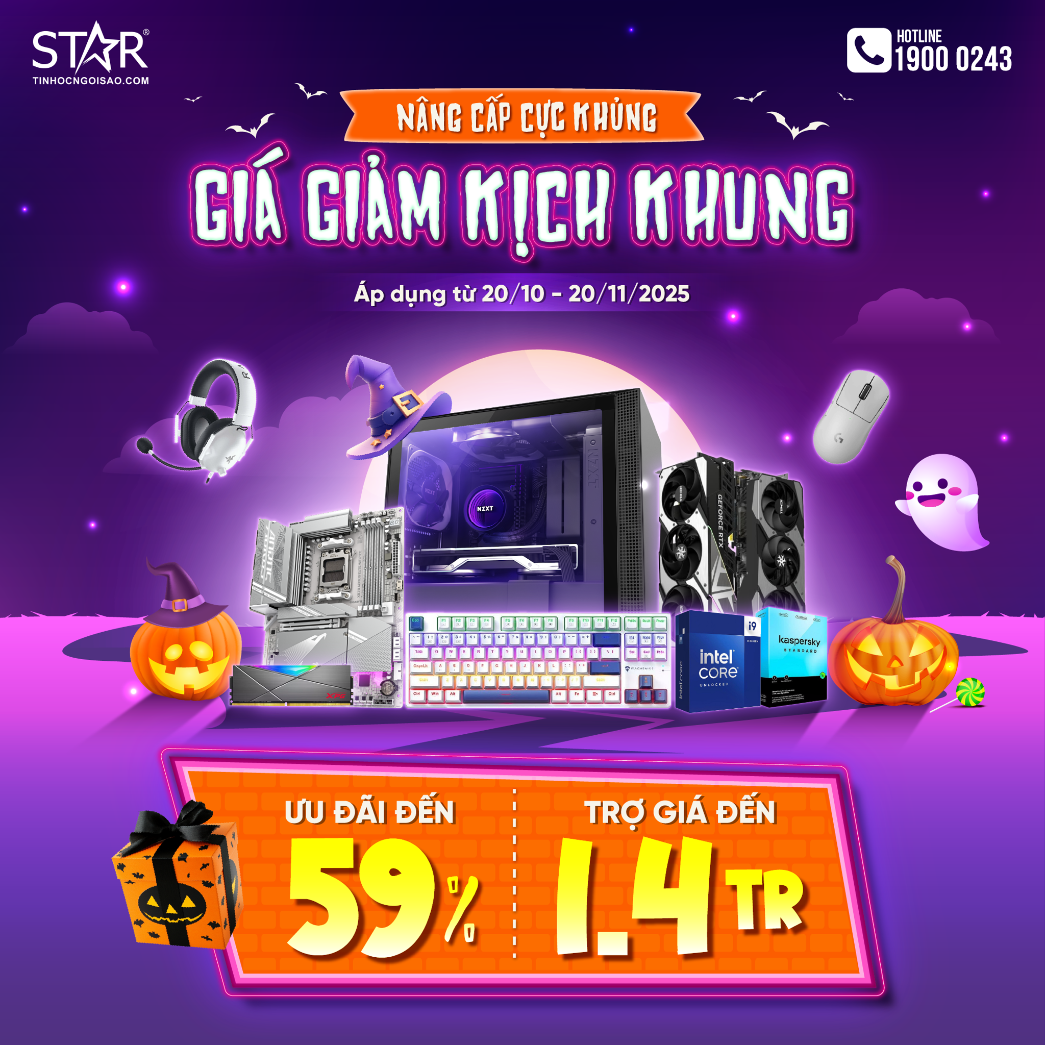 Tháng 10 này, Tin Học Ngôi Sao mang đến chương trình siêu khuyến mãi “Nâng cấp cực khủng – Giá giảm kịch khung”