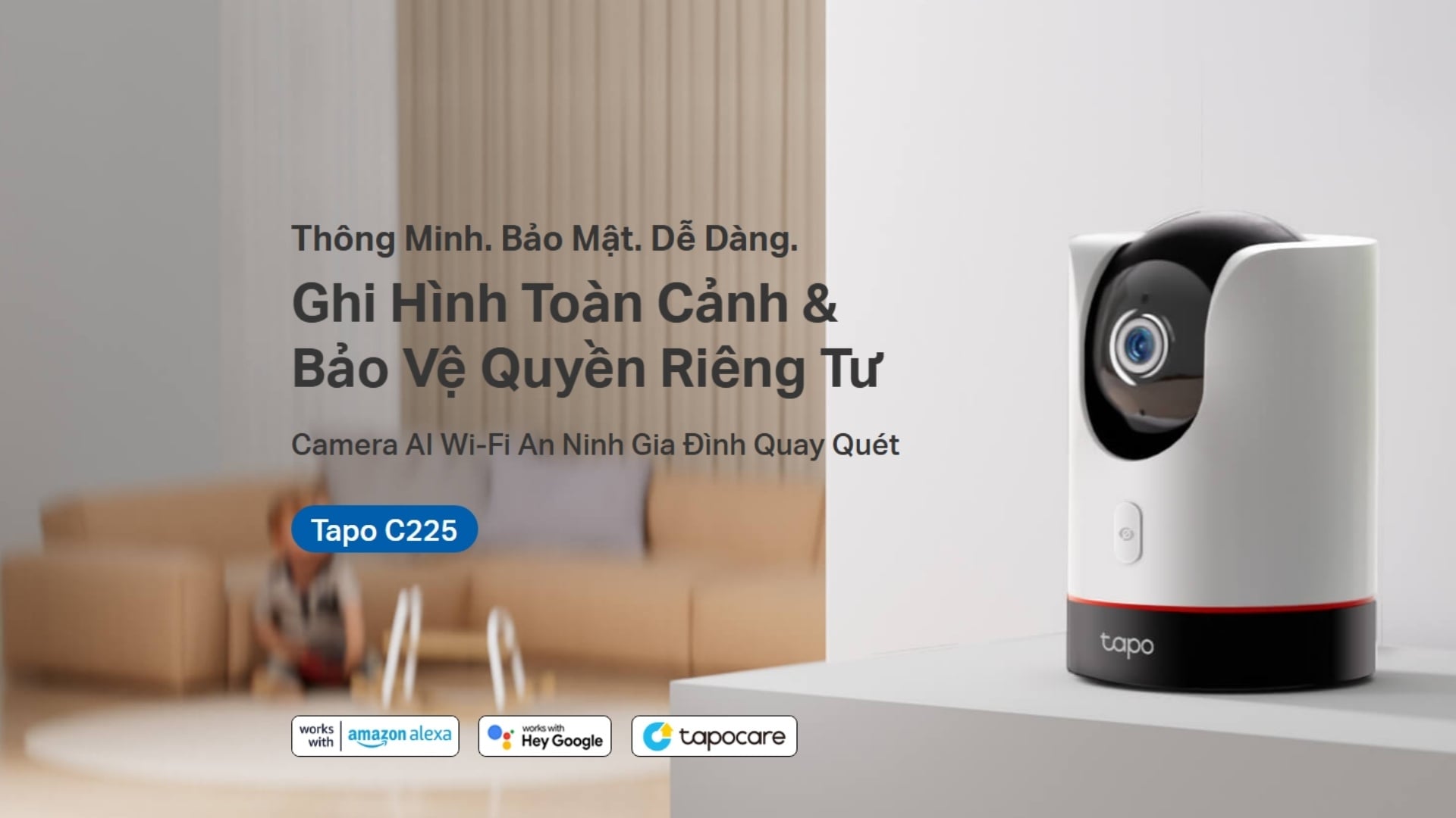 Camera AI WiFi 360 Độ 4MP TP-Link Tapo C225