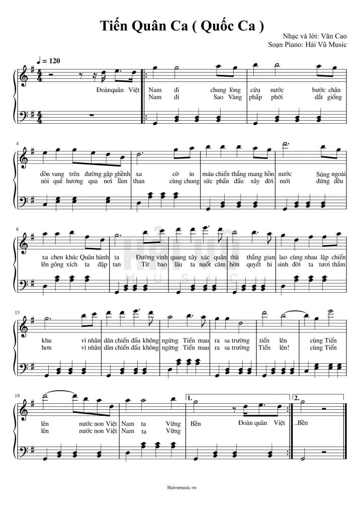 Top 10 sheet nhạc piano về quân đội nhân dân Việt Nam 22-12 hay nhất