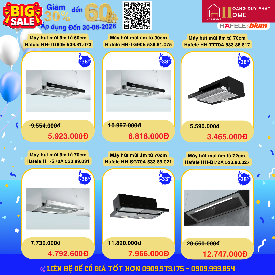 thiết bị nhà bếp hafele khuyến mãi 30-06-2026