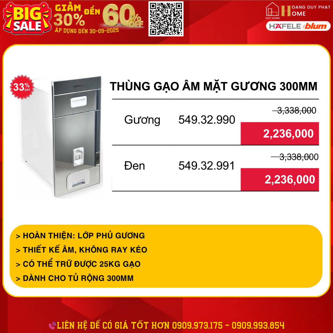 khuyến mãi phụ kiện tủ bếp hafele