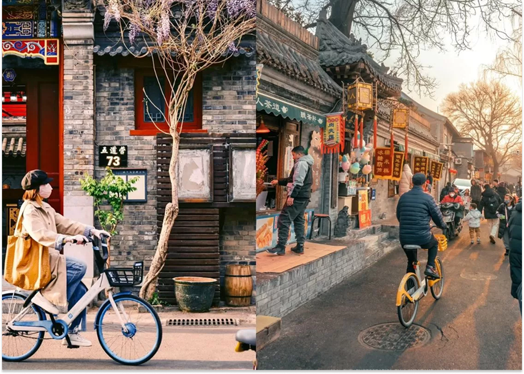 Du khách chụp ảnh mùa thu tại khu Hutong Bắc Kinh