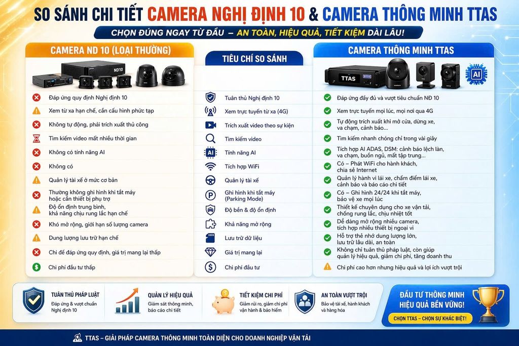 bảng so sánh camera TAS68S và camera nghị định 10