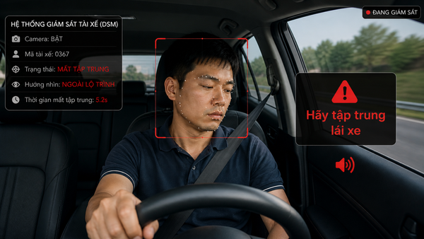 camera DSM cảnh báo tập trung lái xe