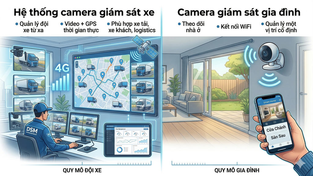 những tính năng khác nhau giữa camera xe và camera nhà