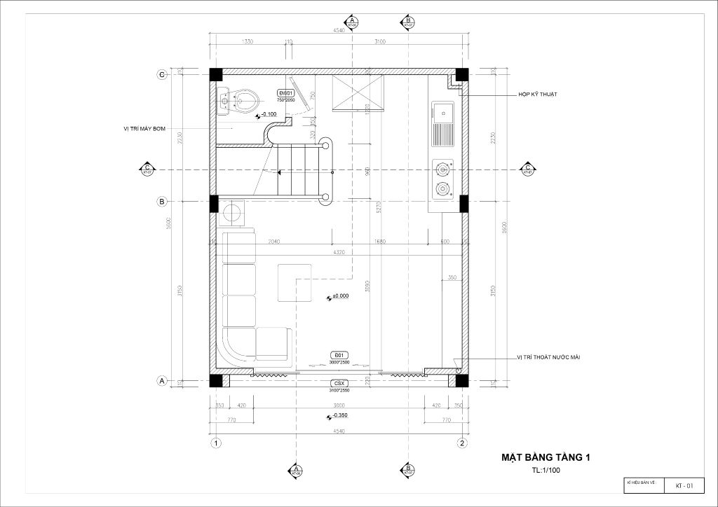 Mặt bằng thiết kế nhà phố diện tích 25m2