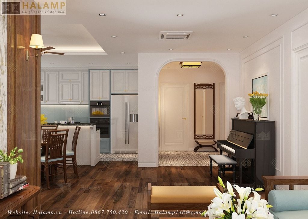 Thiết kế phòng khách chung cư ngoại giao đoàn