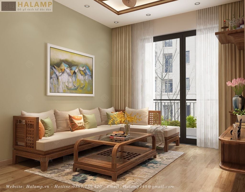 Thiết kế phòng khách Chung cư The Wisteria – Hoài Đức