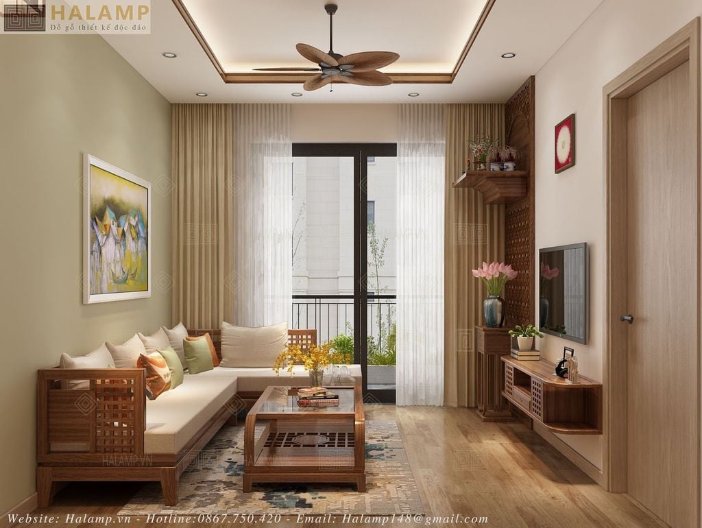 Thiết kế phòng khách Chung cư The Wisteria – Hoài Đức