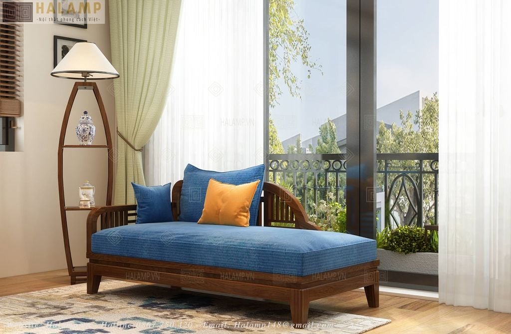Mẫu Sofa lazy gỗ tự nhiên thiết kế bởi Halamp