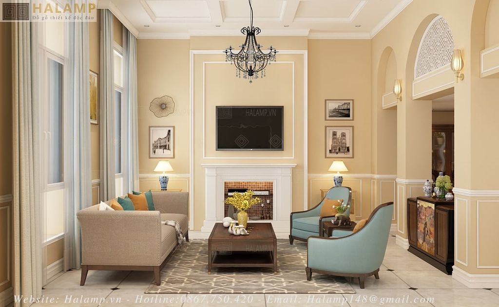 Thiết kế phòng khách chung cư The Manor