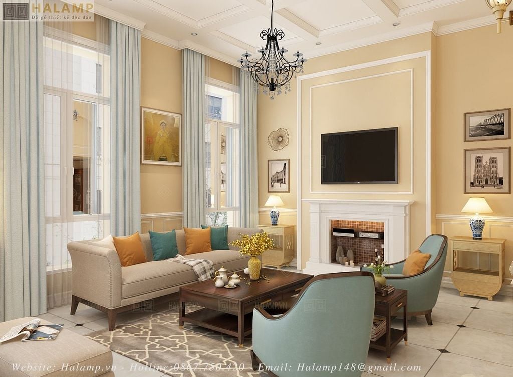 Thiết kế phòng khách chung cư The Manor