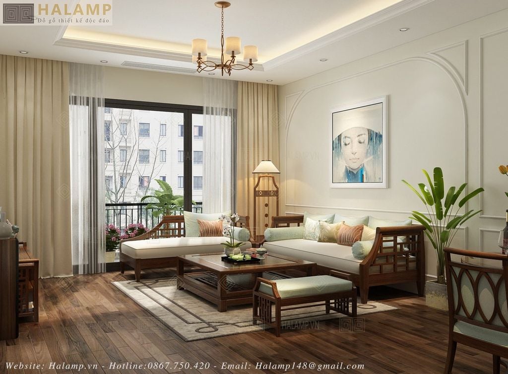 Thiết kế phòng khách chung cư Đặng Thái Mai hiện đại