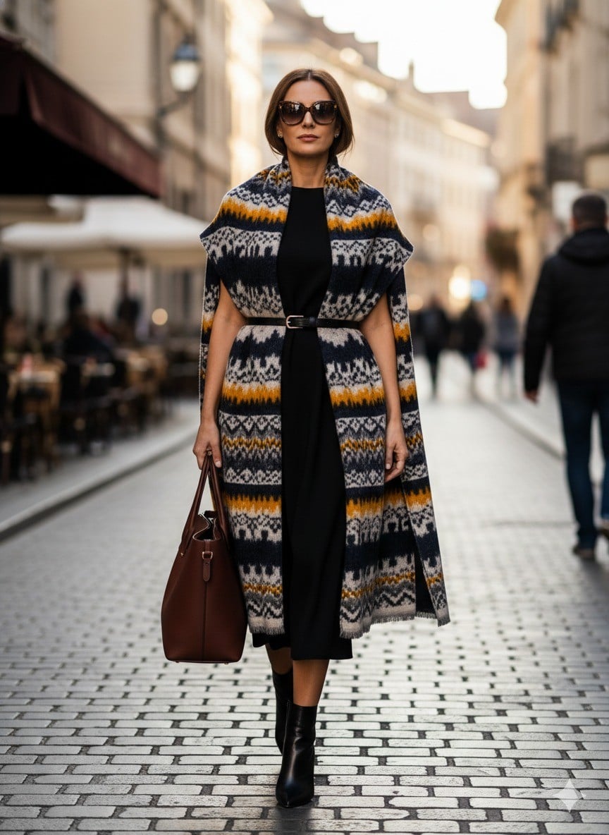 Biến tấu khăn thành áo choàng (The Belted Drape)