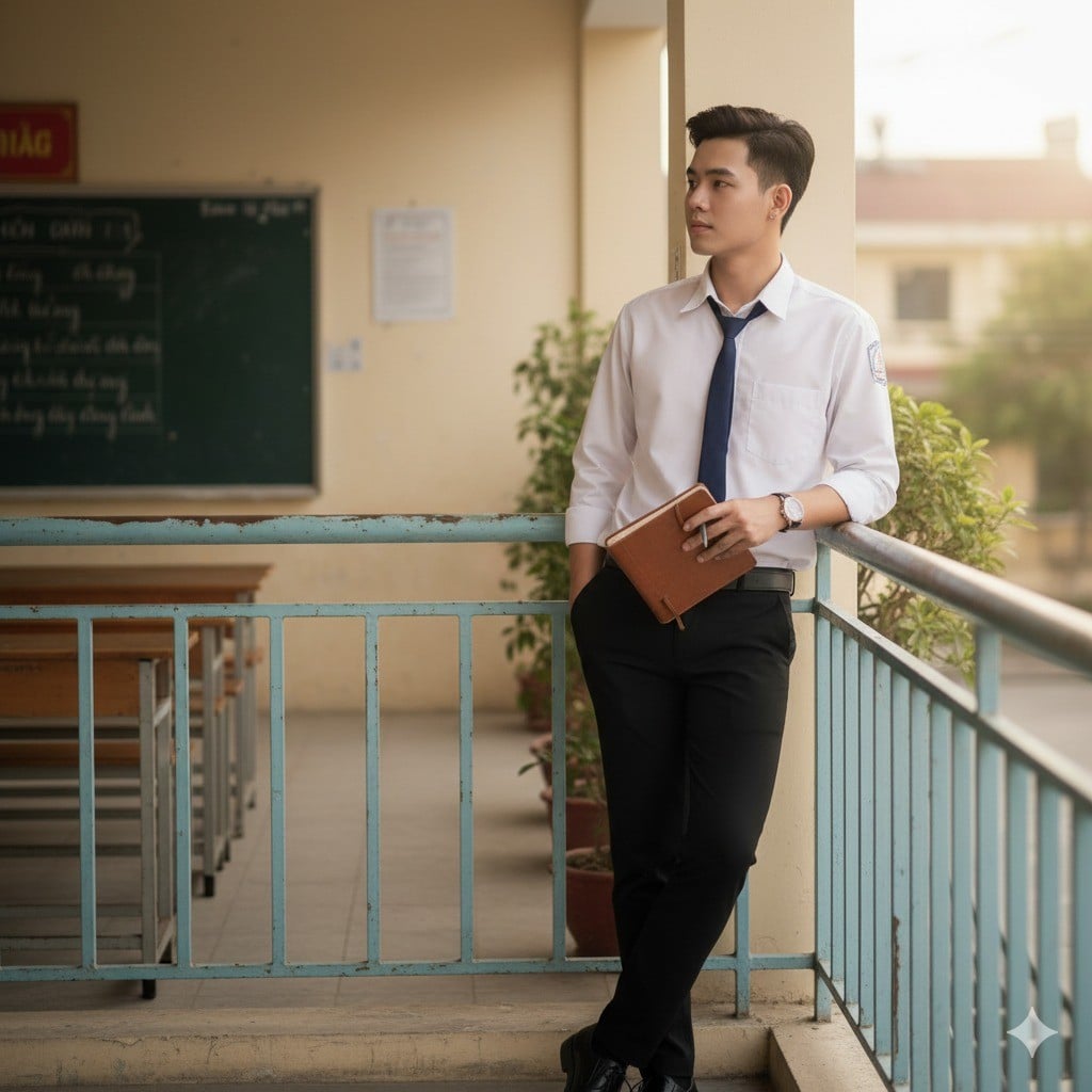 Lịch lãm khi tựa người vào lan can, tường