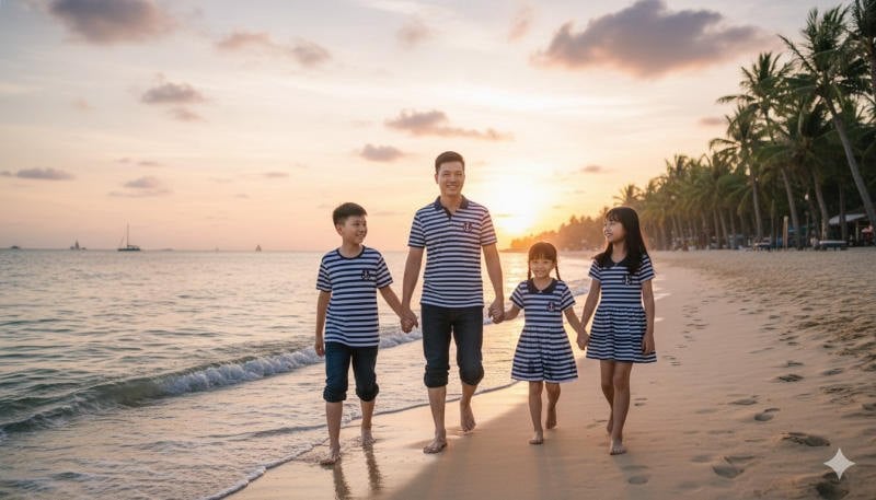 Áo gia đình đi biển