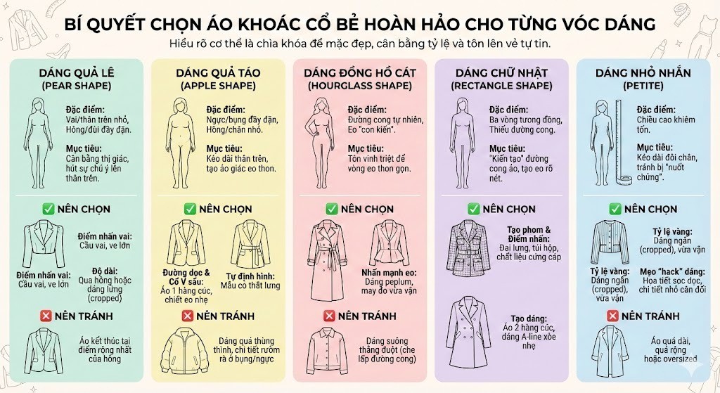Áo khoác da cổ bẻ