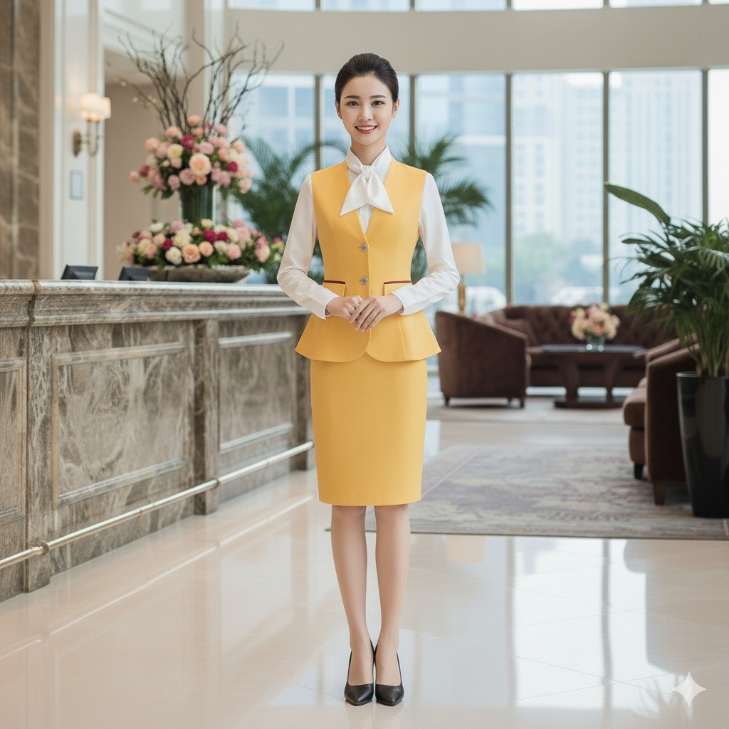 Các mẫu vest đồng phục cho các ngành nghề đặc thù (Khách sạn, Hàng không, Spa...)