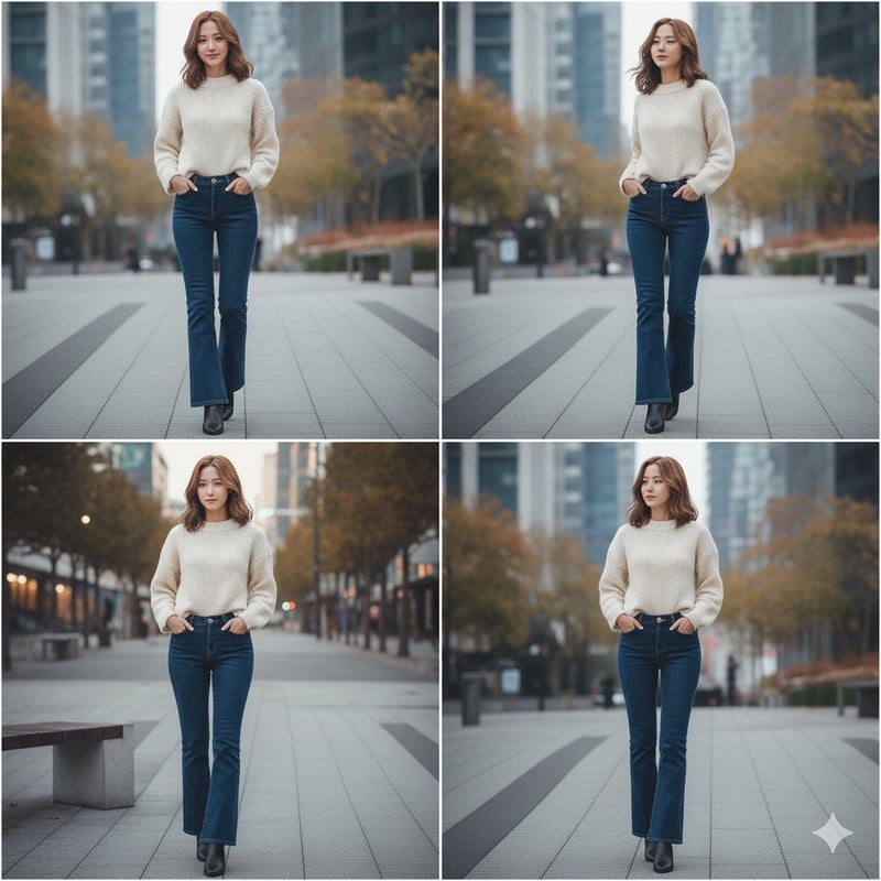 Boot đen cổ thấp và quần jeans, áo croptop