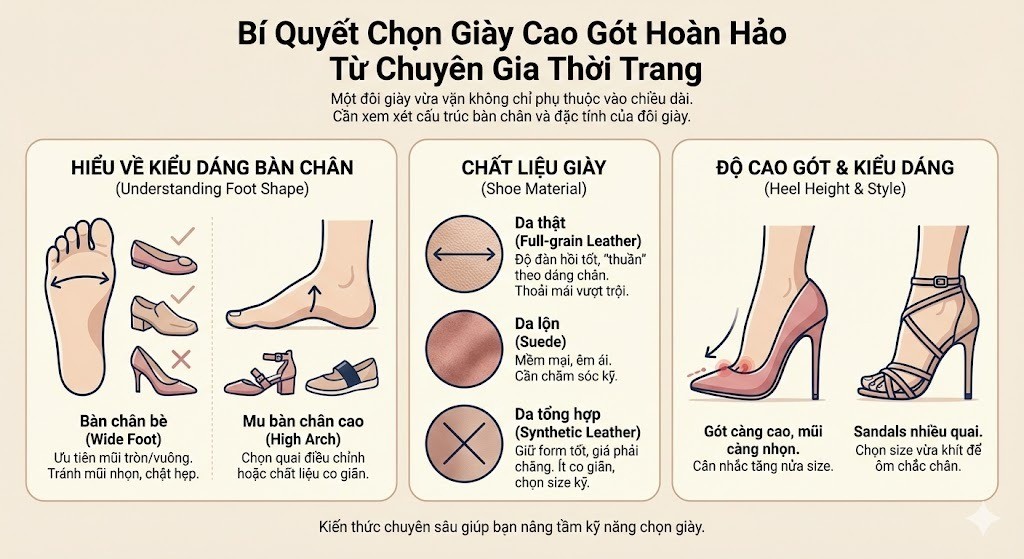 Bí quyết chọn giày cao gót hoàn hảo từ chuyên gia thời trang