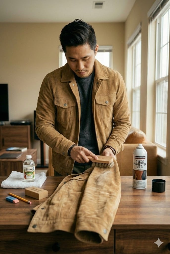 Quy trình làm sạch da lộn tại nhà