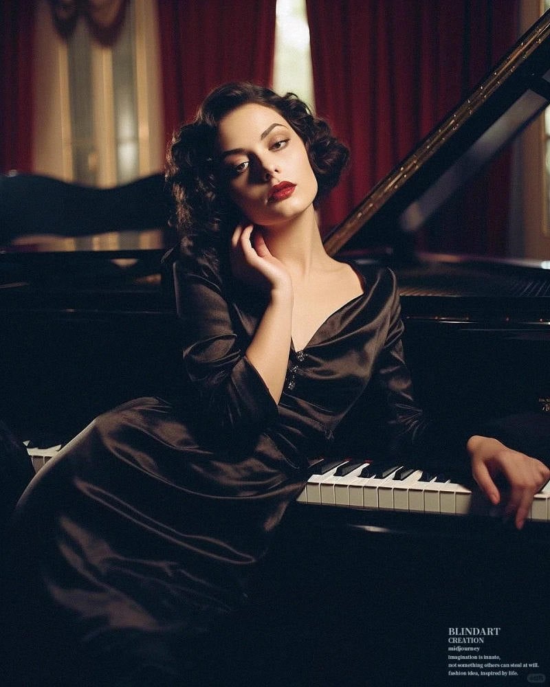 chụp ảnh với piano