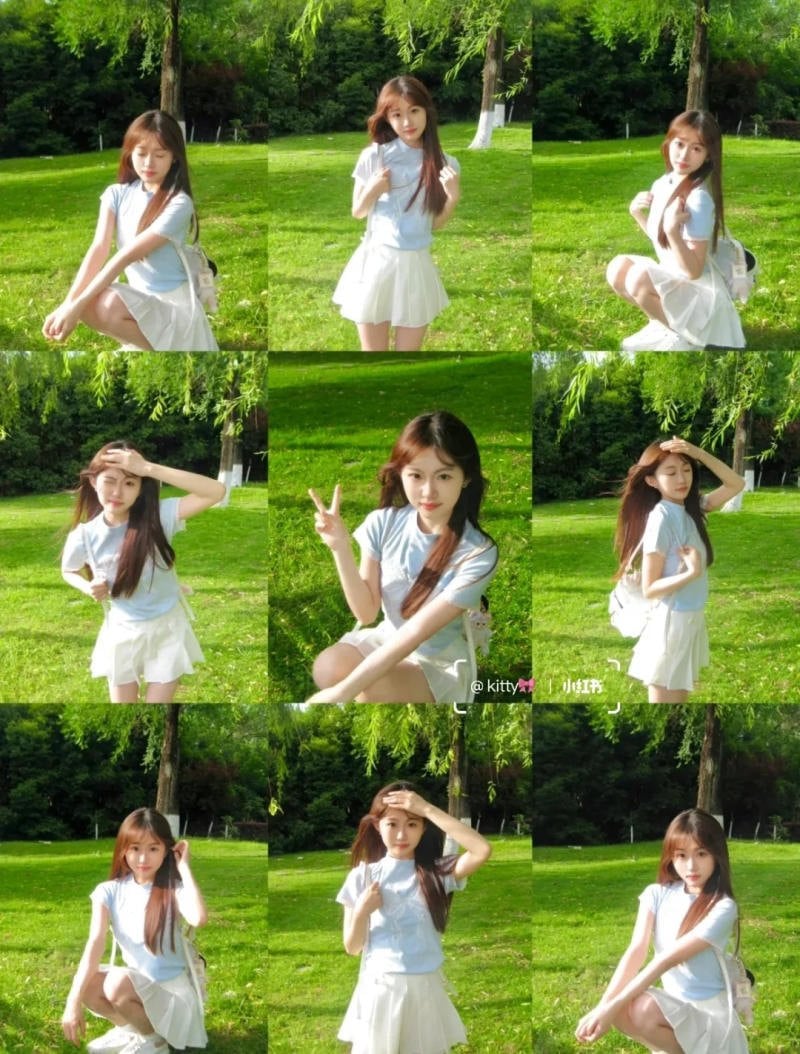 Concept chụp ảnh trên cỏ xanh