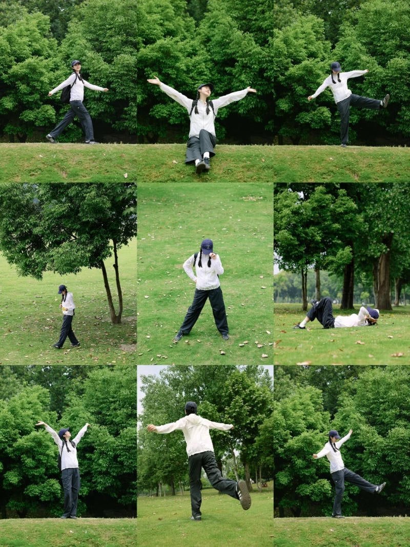 Concept chụp ảnh trên cỏ xanh