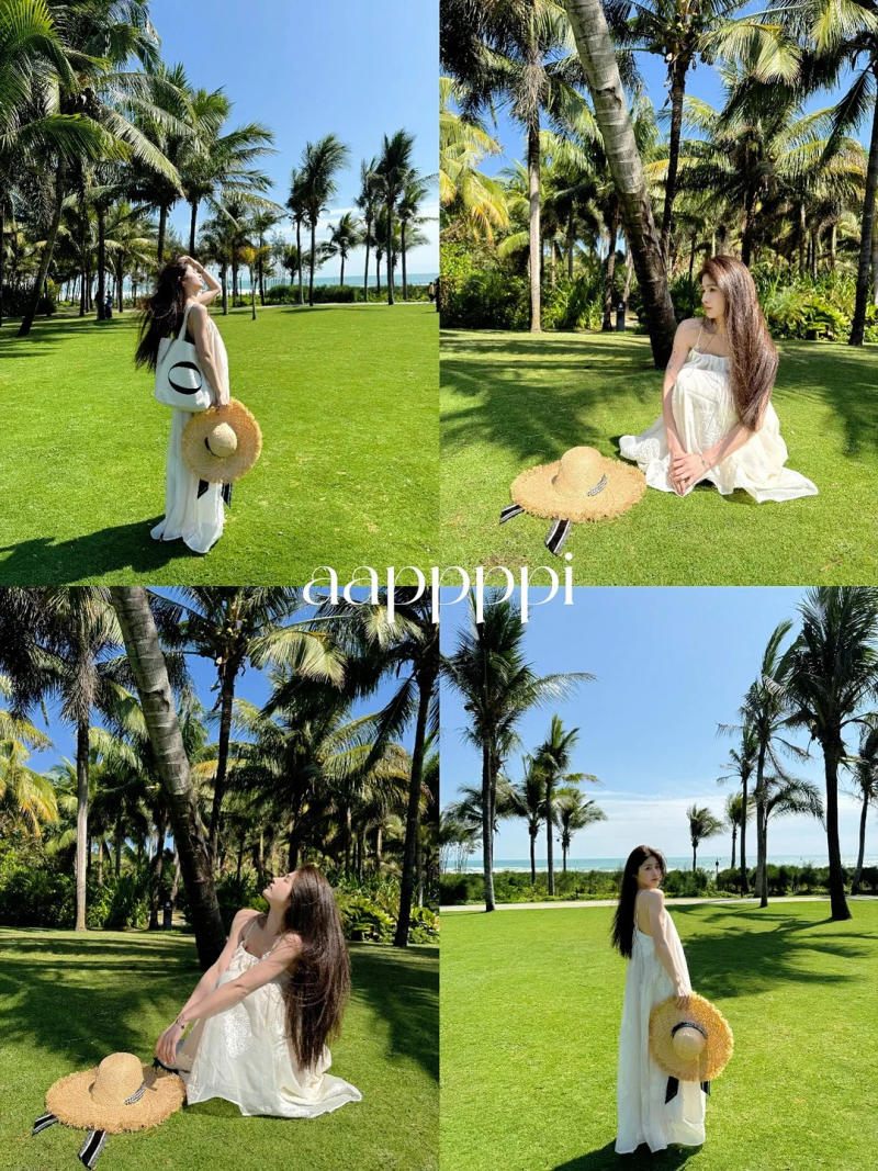 Concept chụp ảnh trên cỏ xanh