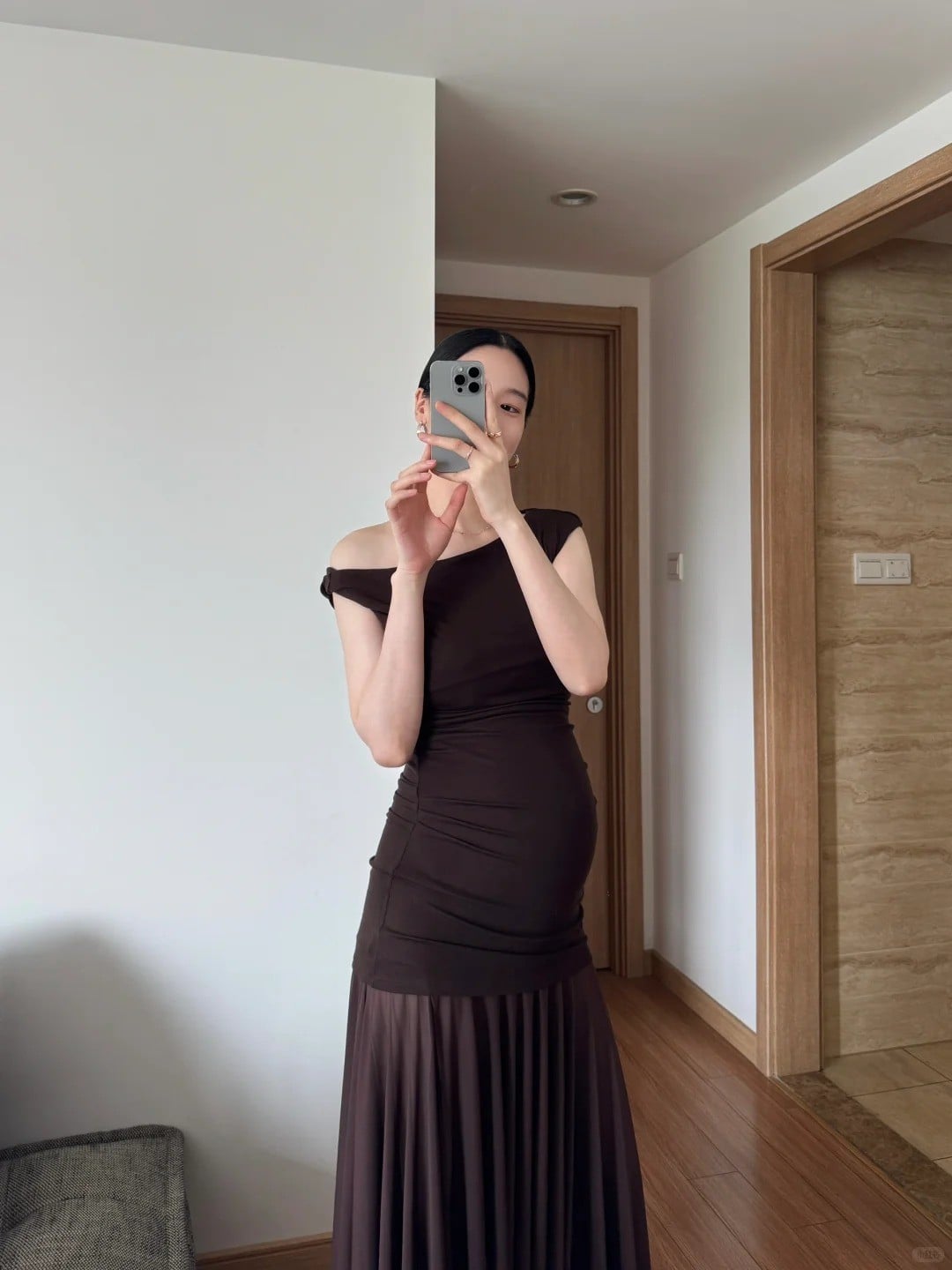 Váy bầu phối lưới/ren sang trọng