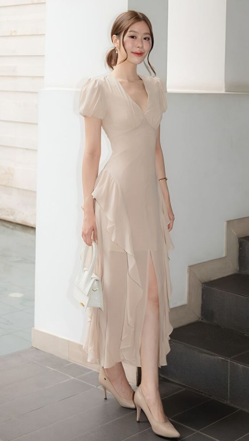 đầm maxi đi đám cưới