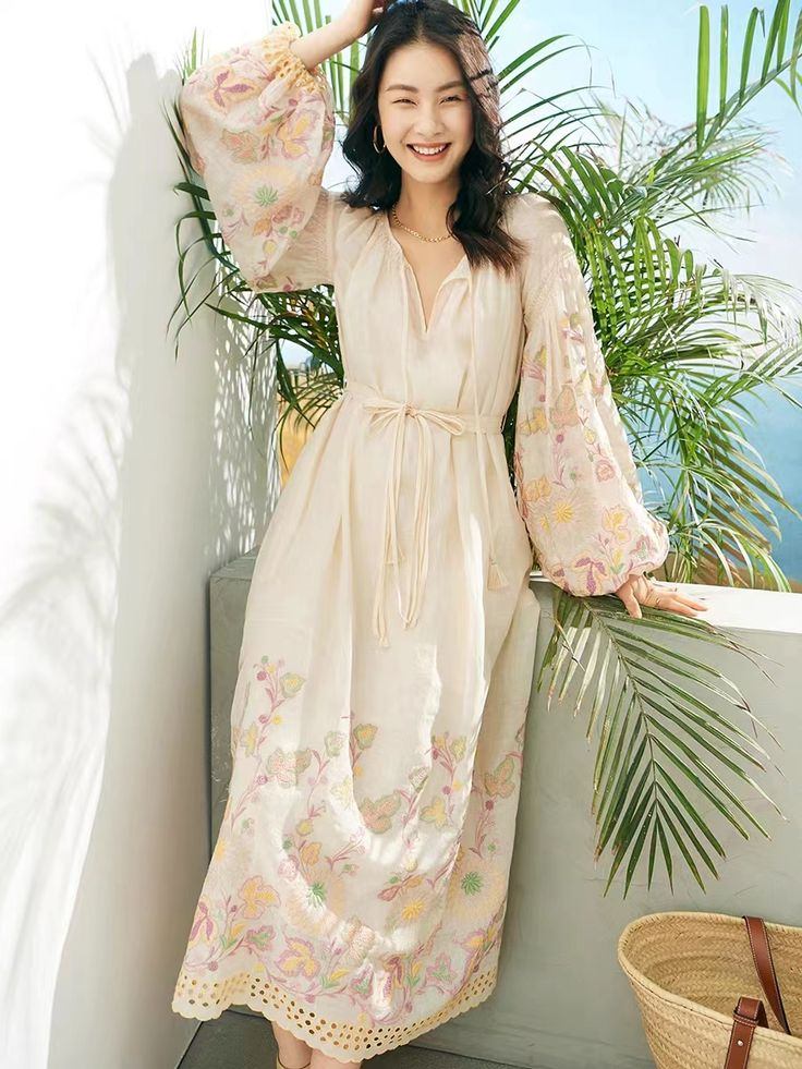 mẫu đầm maxi voan đi biển
