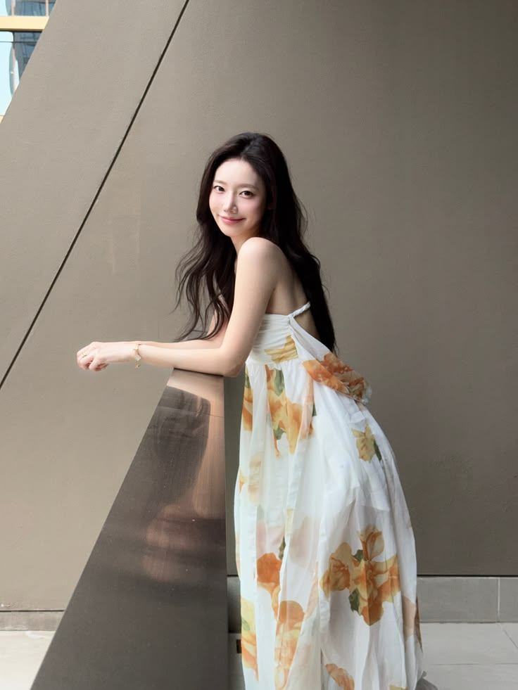 mẫu đầm maxi voan đi biển
