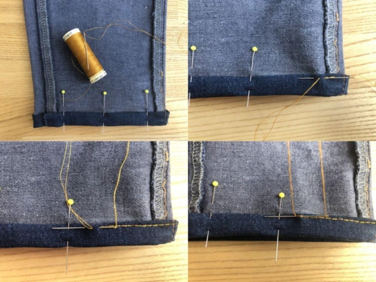 Cách khâu giấu chỉ gấu quần