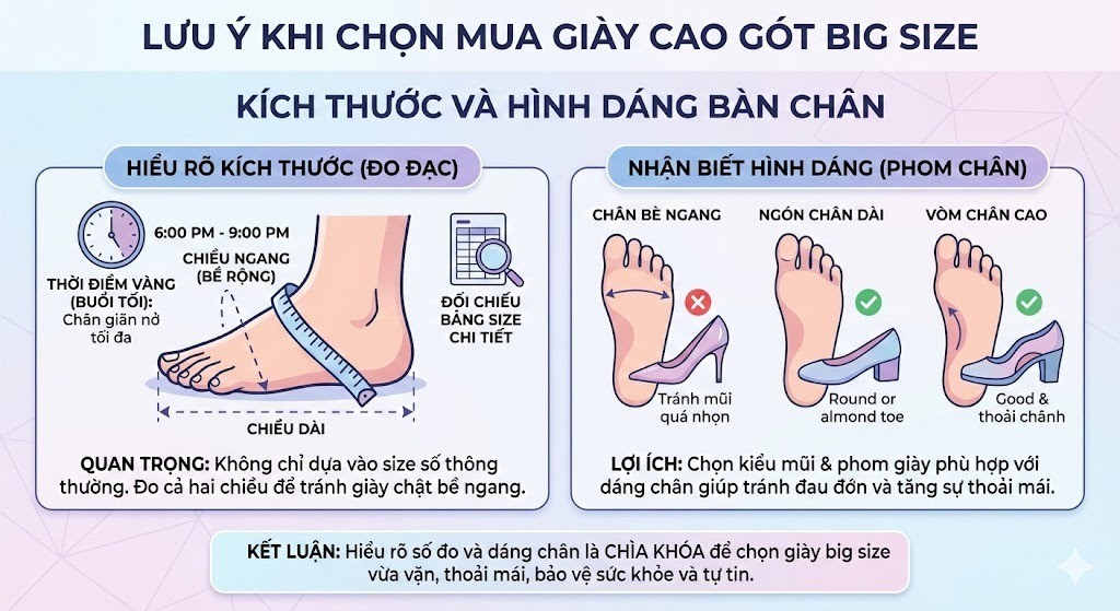 Kích thước và hình dáng bàn chân