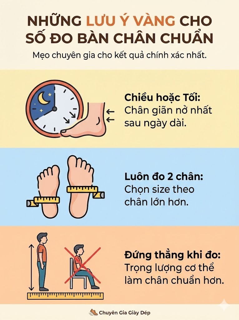 Những lưu ý để có số đo chuẩn nhất