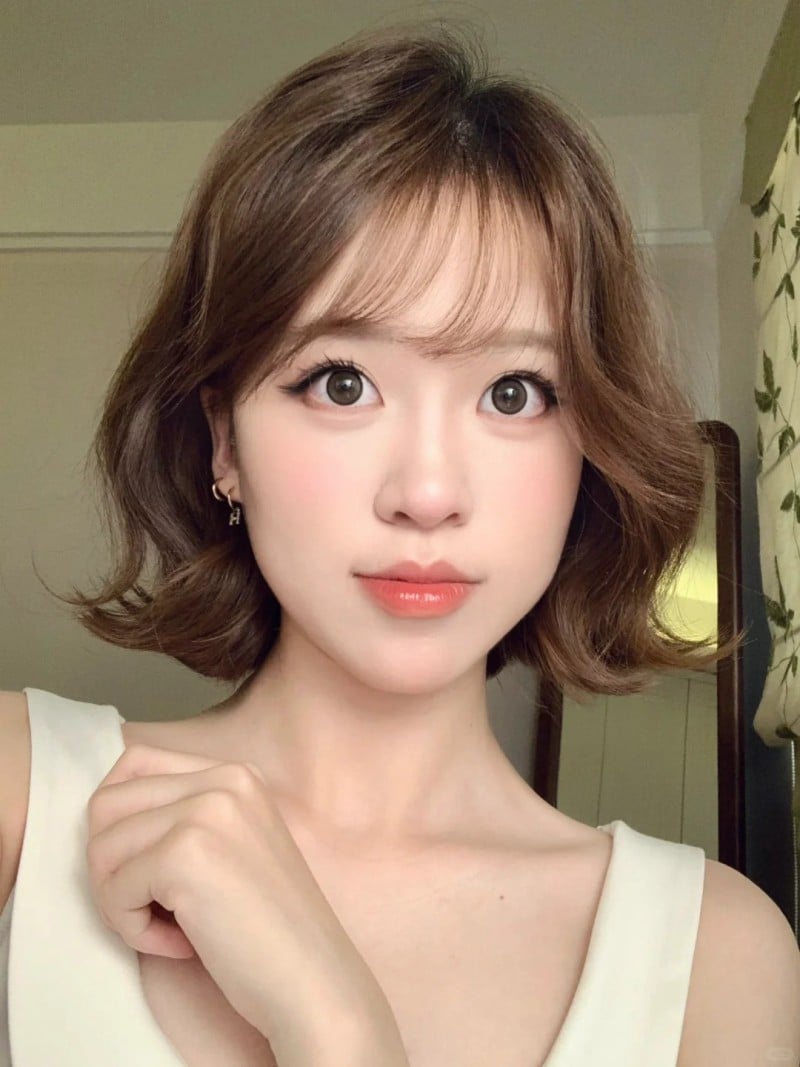 mặt tròn để tóc gì