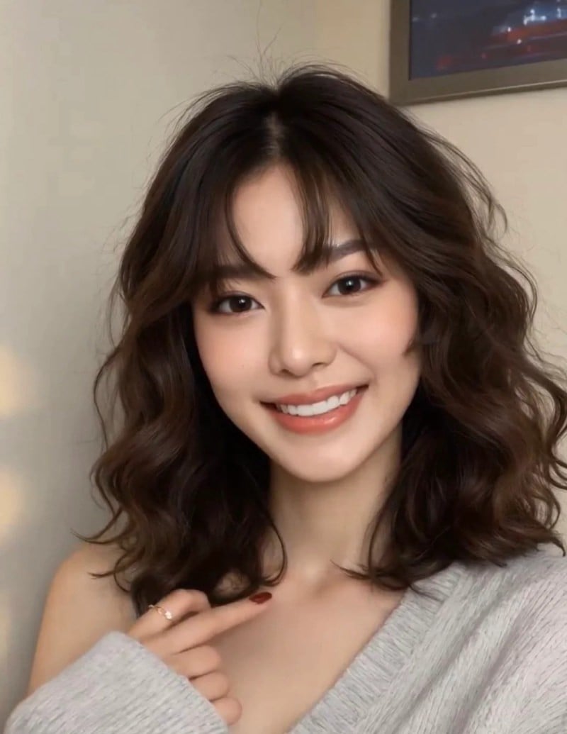 mặt vuông để tóc gì