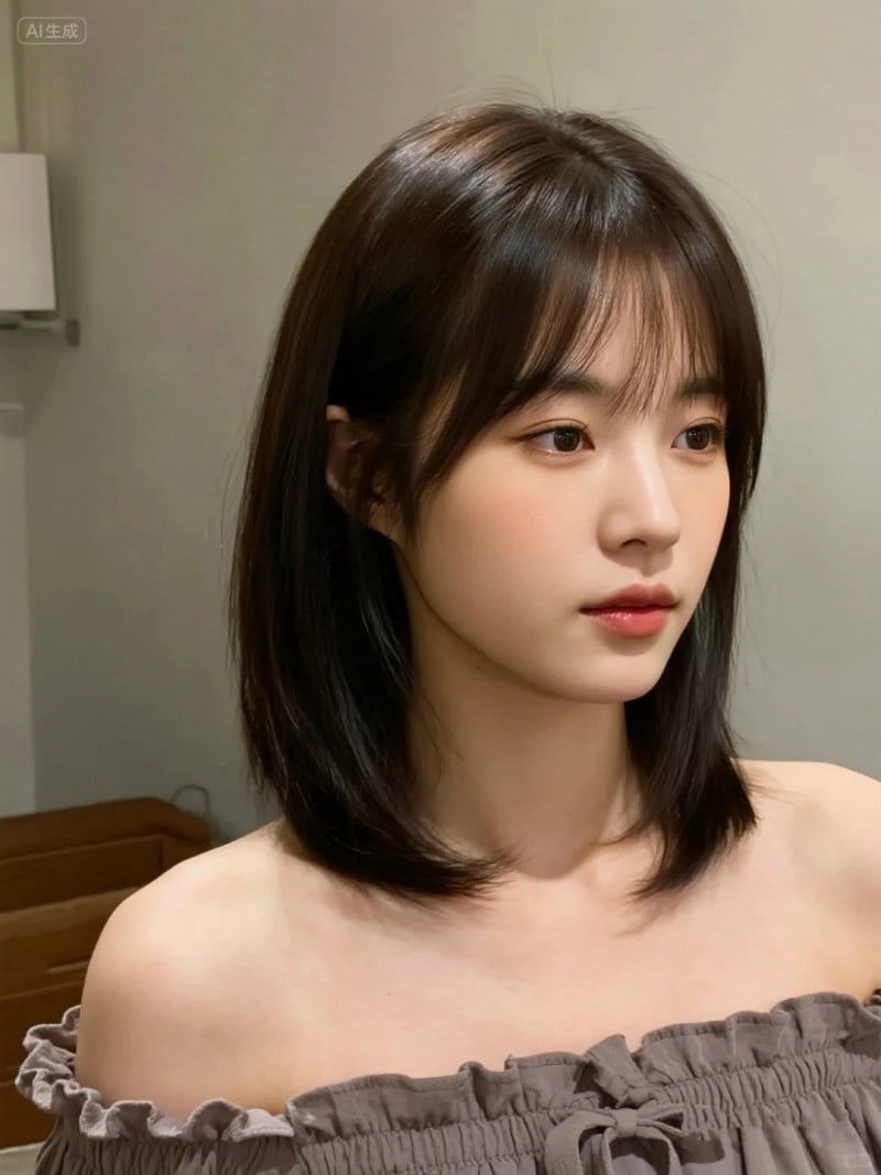 mặt vuông để tóc gì