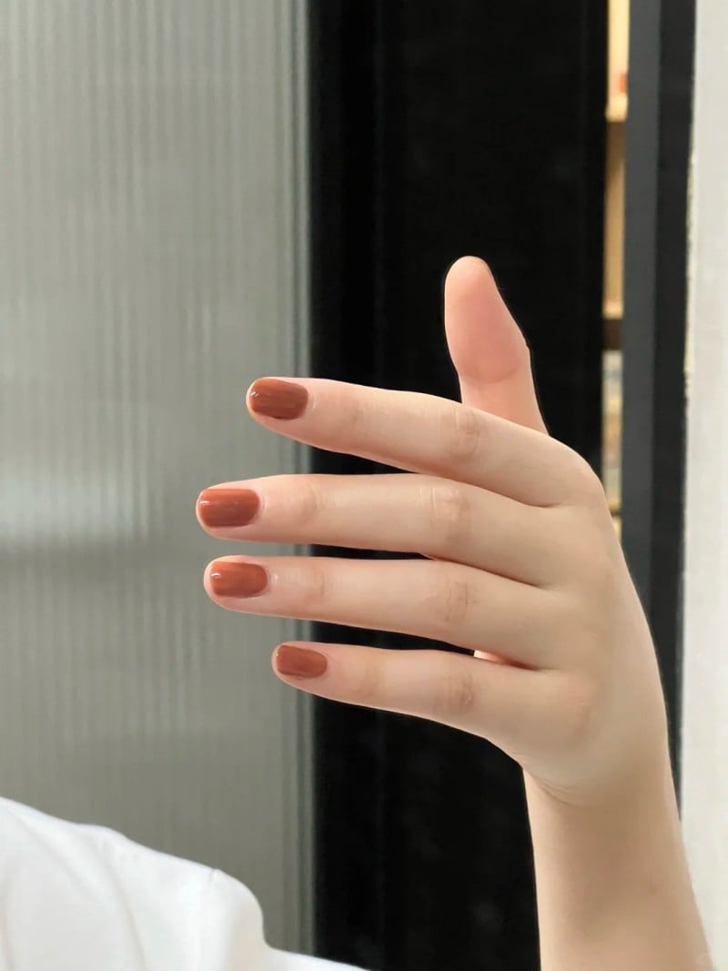 mẫu nail nâu tây